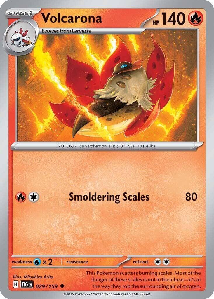 Volcarona [JTG - 029/159] Condition: Near Mint Collectible Trading Cards SV09: Journey Together Also available: Language: English Printing: Reverse Holofoil