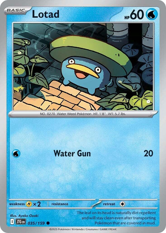 Lotad [JTG - 035/159] Condition: Near Mint Collectible Trading Cards SV09: Journey Together Also available: Language: English Printing: Reverse Holofoil