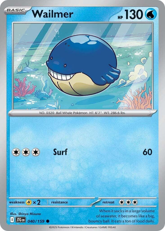 Wailmer [JTG - 040/159] Condition: Near Mint Collectible Trading Cards SV09: Journey Together Also available: Language: English Printing: Reverse Holofoil
