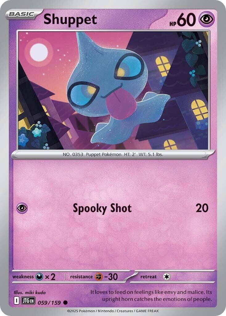 Shuppet [JTG - 059/159] Condition: Near Mint Collectible Trading Cards SV09: Journey Together Also available: Language: English Printing: Reverse Holofoil