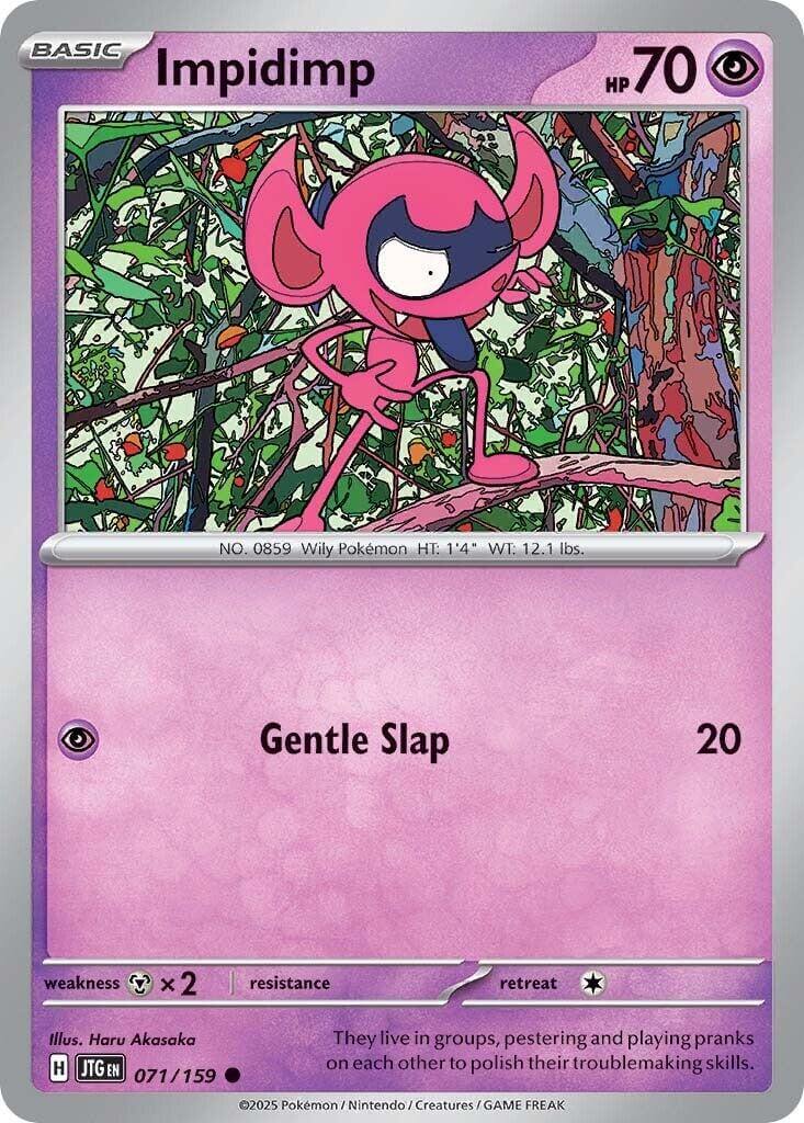 Impidimp [JTG - 071/159] Condition: Near Mint Collectible Trading Cards SV09: Journey Together Also available: Language: English Printing: Reverse Holofoil