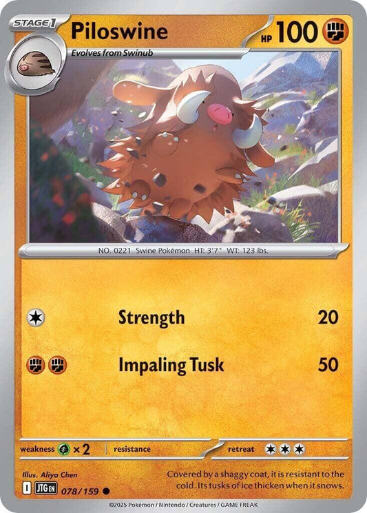Piloswine [JTG - 078/159] Condition: Near Mint Collectible Trading Cards SV09: Journey Together Also available: Language: English Printing: Reverse Holofoil