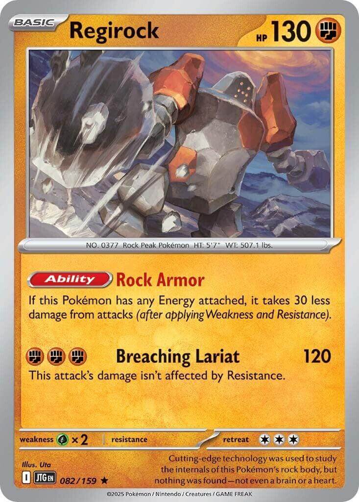 Regirock [JTG - 082/159] Condition: Near Mint Collectible Trading Cards SV09: Journey Together Also available: Language: English Printing: Holofoil