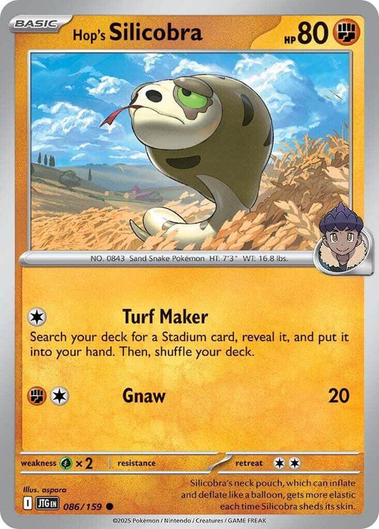 Hop's Silicobra [JTG - 086/159] Condition: Near Mint Collectible Trading Cards SV09: Journey Together Also available: Language: English Printing: Reverse Holofoil