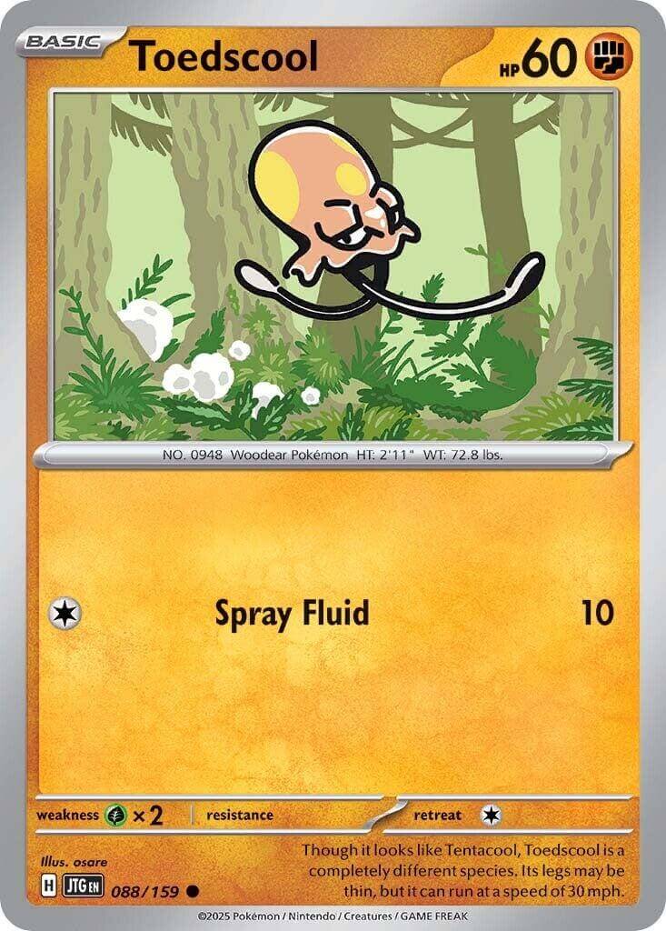 Toedscool [JTG - 088/159] Condition: Near Mint Collectible Trading Cards SV09: Journey Together Also available: Language: English Printing: Reverse Holofoil