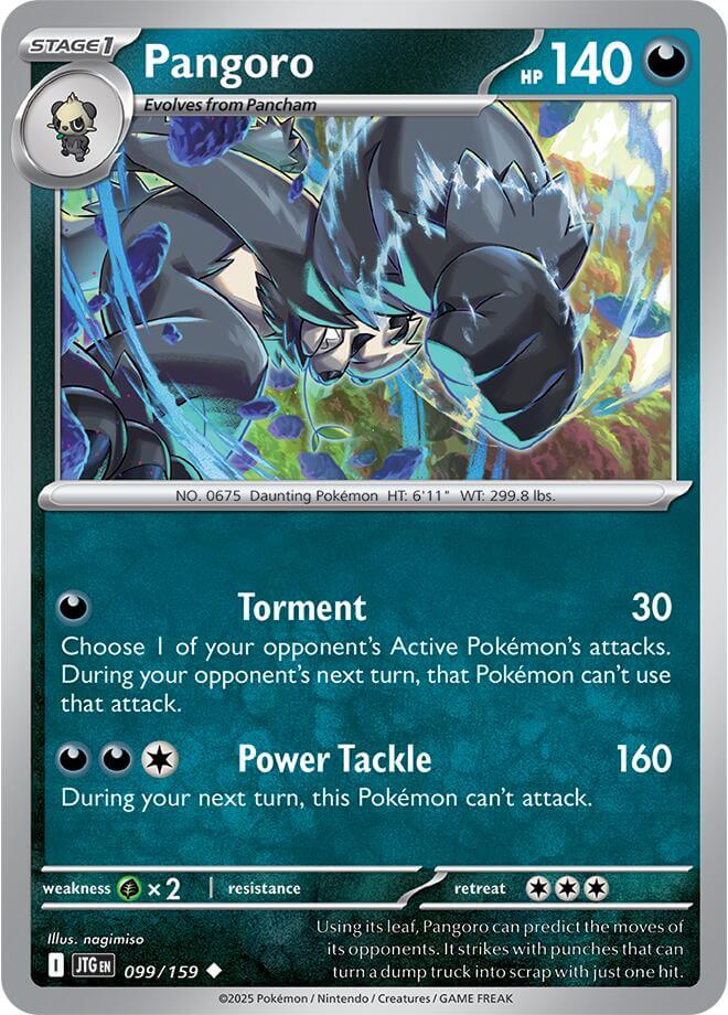 Pangoro [JTG - 099/159] Condition: Near Mint Collectible Trading Cards SV09: Journey Together Also available: Language: English Printing: Reverse Holofoil