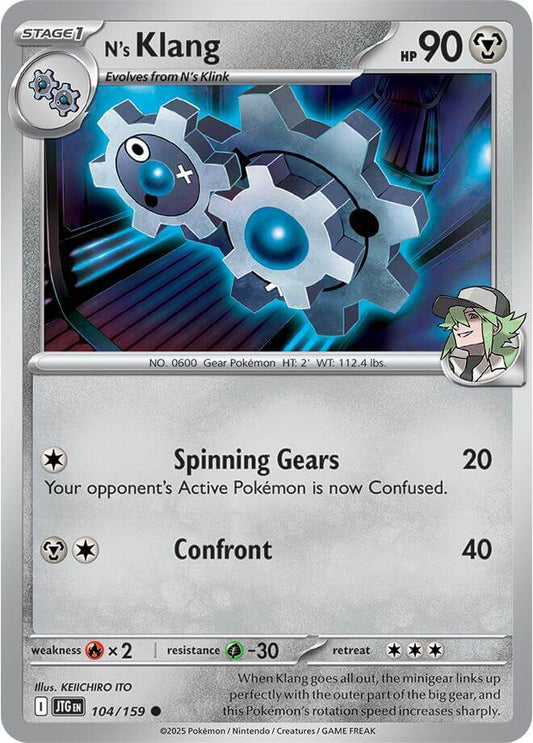 N's Klang [JTG - 104/159] Condition: Near Mint Collectible Trading Cards SV09: Journey Together Also available: Language: English Printing: Reverse Holofoil