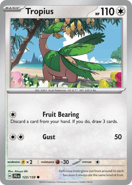 Tropius [JTG - 123/159] Condition: Near Mint Collectible Trading Cards SV09: Journey Together Also available: Language: English Printing: Reverse Holofoil