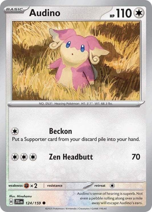 Audino [JTG - 124/159] Condition: Near Mint Collectible Trading Cards SV09: Journey Together Also available: Language: English Printing: Reverse Holofoil
