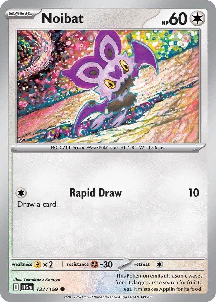 Noibat - 127/159 [JTG - 127/159] Condition: Near Mint Collectible Trading Cards SV09: Journey Together Also available: Language: English Printing: Reverse Holofoil