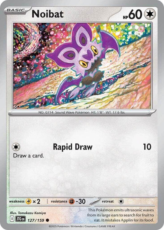 Noibat - 127/159 [JTG - 127/159] Condition: Near Mint Collectible Trading Cards SV09: Journey Together Also available: Language: English Printing: Reverse Holofoil