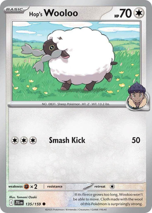 Hop's Wooloo - 135/159 [JTG - 135/159] Condition: Near Mint Collectible Trading Cards SV09: Journey Together Also available: Language: English Printing: Reverse Holofoil