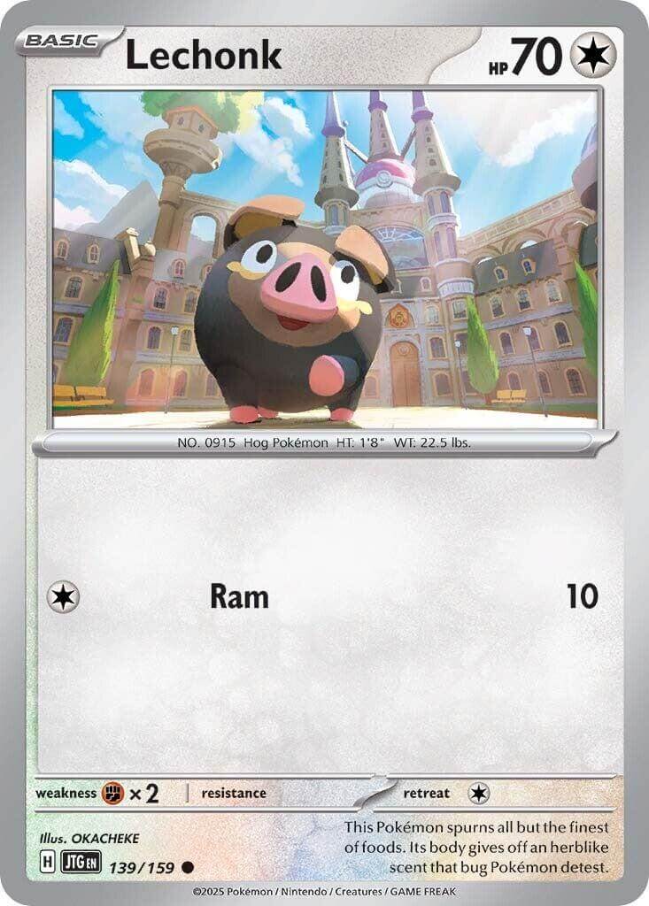 Lechonk [JTG - 139/159] Condition: Near Mint Collectible Trading Cards SV09: Journey Together Also available: Language: English Printing: Reverse Holofoil
