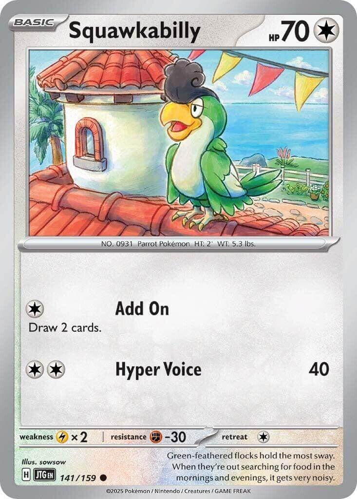 Squawkabilly [JTG - 141/159] Condition: Near Mint Collectible Trading Cards SV09: Journey Together Also available: Language: English Printing: Reverse Holofoil