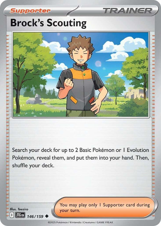 Brock's Scouting - 146/159 [JTG - 146/159] Condition: Near Mint Collectible Trading Cards SV09: Journey Together Also available: Language: English Printing: Reverse Holofoil