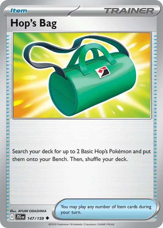 Hop's Bag [JTG - 147/159] Condition: Near Mint Collectible Trading Cards SV09: Journey Together Also available: Language: English Printing: Reverse Holofoil