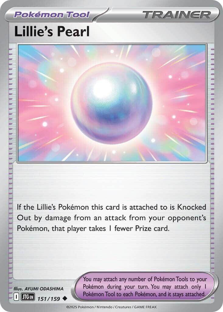 Lillie's Pearl [JTG - 151/159] Condition: Near Mint Collectible Trading Cards SV09: Journey Together Also available: Language: English Printing: Reverse Holofoil