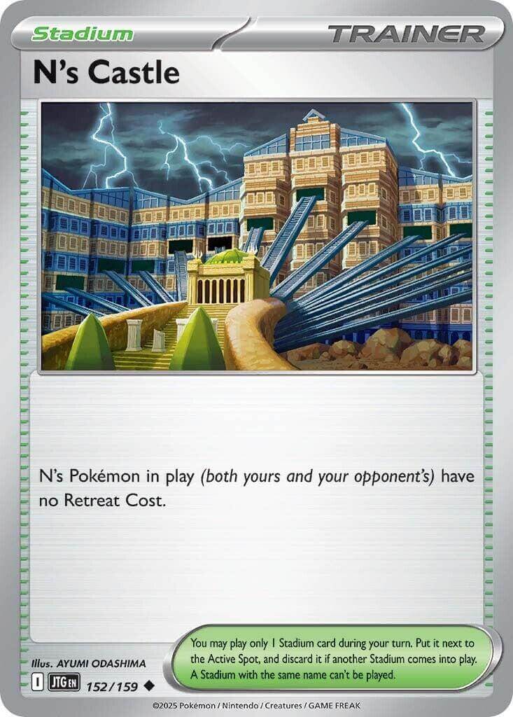 N's Castle [JTG - 152/159] Condition: Near Mint Collectible Trading Cards SV09: Journey Together Also available: Language: English Printing: Reverse Holofoil