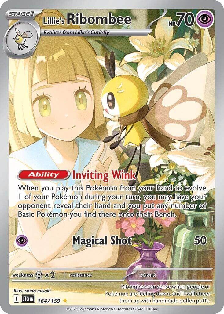 Lillie's Ribombee - 164/159 [JTG - 164/159] Condition: Near Mint Collectible Trading Cards SV09: Journey Together Also available: Language: English Printing: Holofoil