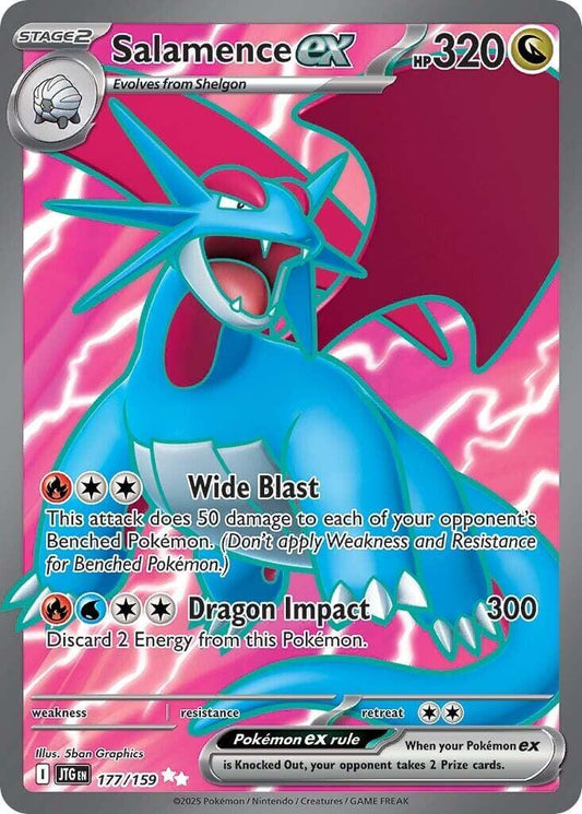 Salamence ex - 177/159 [JTG - 177/159] Condition: Near Mint Collectible Trading Cards SV09: Journey Together Also available: Language: English Printing: Holofoil