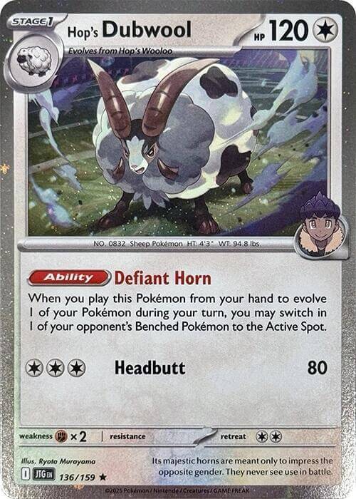 Hop's Dubwool (Cosmos Holo) [MCAP - 136/159] Condition: Near Mint Collectible Trading Cards Miscellaneous Cards & Products Also available: Language: English Printing: Holofoil