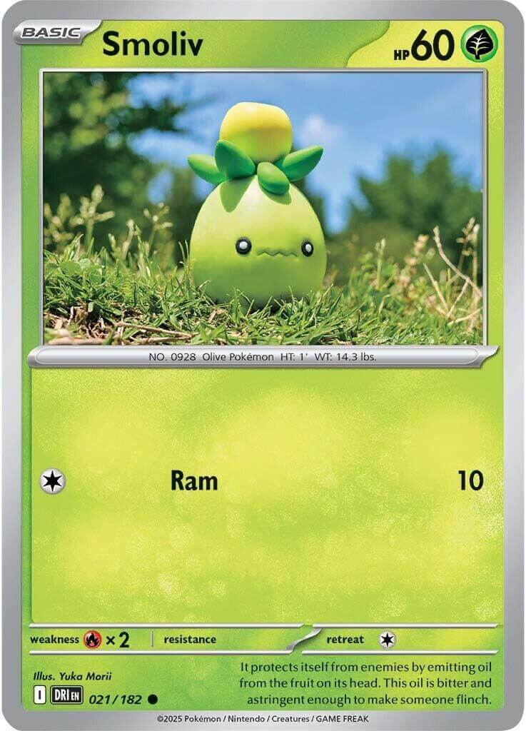 Smoliv [DRI - 021/182] Condition: Near Mint Collectible Trading Cards SV10: Destined Rivals Also available: Language: English Printing: Reverse Holofoil