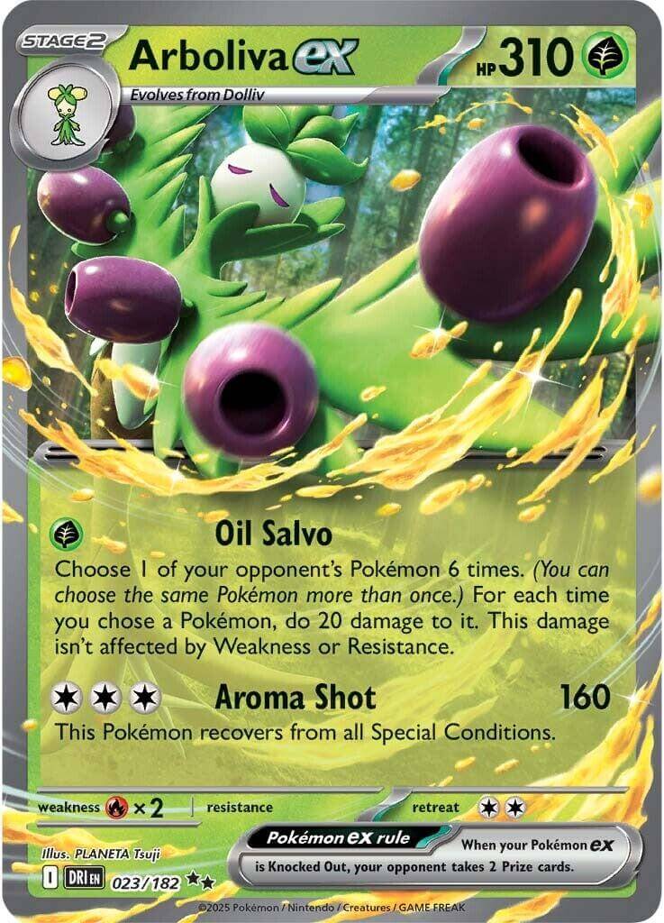 Arboliva ex [DRI - 023/182] Condition: Near Mint Collectible Trading Cards SV10: Destined Rivals Also available: Language: English Printing: Holofoil