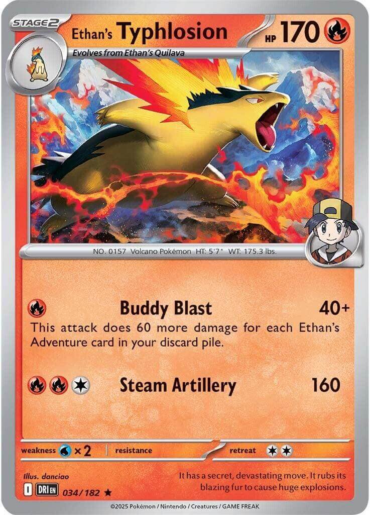 Ethan's Typhlosion [DRI - 034/182] Condition: Near Mint Collectible Trading Cards SV10: Destined Rivals Also available: Language: English Printing: Holofoil