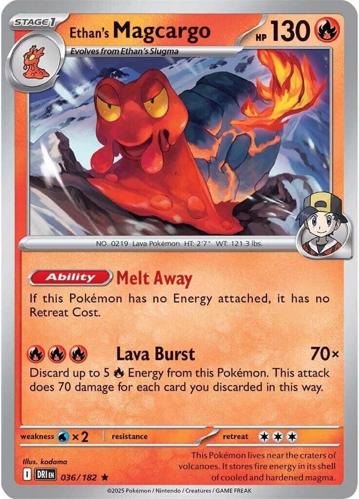 Ethan's Magcargo [DRI - 036/182] Condition: Near Mint Collectible Trading Cards SV10: Destined Rivals Also available: Language: English Printing: Holofoil
