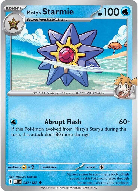 Misty's Starmie [DRI - 047/182] Condition: Near Mint Collectible Trading Cards SV10: Destined Rivals Also available: Language: English Printing: Reverse Holofoil