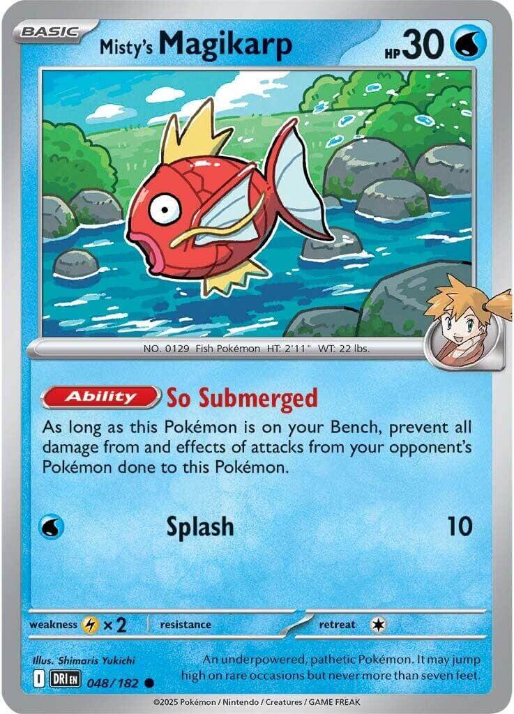 Misty's Magikarp [DRI - 048/182] Condition: Near Mint Collectible Trading Cards SV10: Destined Rivals Also available: Language: English Printing: Reverse Holofoil