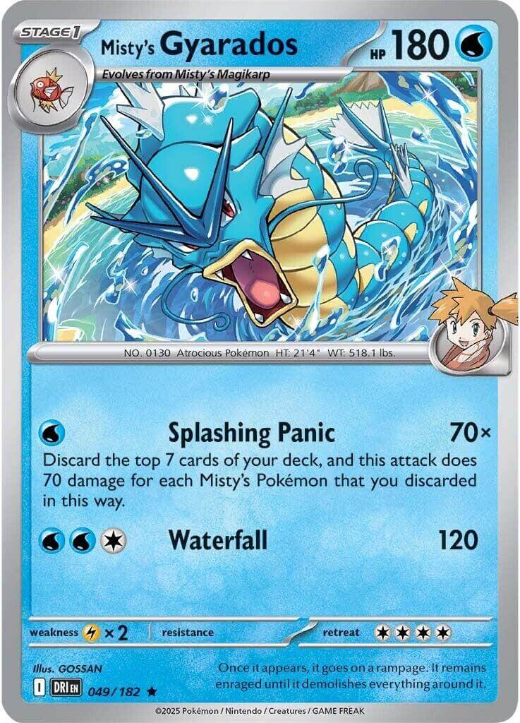 Misty's Gyarados [DRI - 049/182] Condition: Near Mint Collectible Trading Cards SV10: Destined Rivals Also available: Language: English Printing: Holofoil