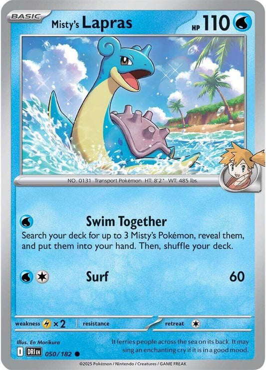 Misty's Lapras [DRI - 050/182] Condition: Near Mint Collectible Trading Cards SV10: Destined Rivals Also available: Language: English Printing: Reverse Holofoil