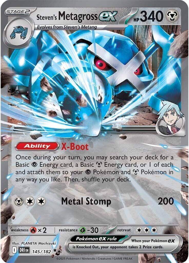 Steven's Metagross ex [DRI - 145/182] Condition: Near Mint Collectible Trading Cards SV10: Destined Rivals Also available: Language: English Printing: Holofoil