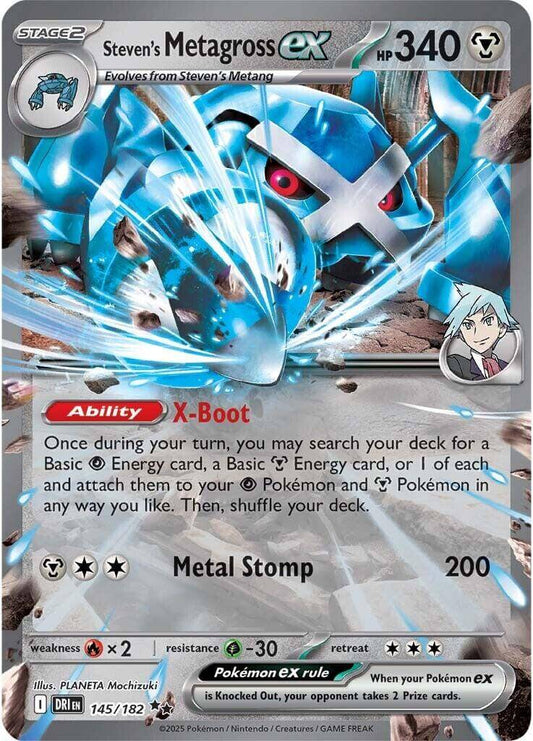 Steven's Metagross ex [DRI - 145/182] Condition: Near Mint Collectible Trading Cards SV10: Destined Rivals Also available: Language: English Printing: Holofoil