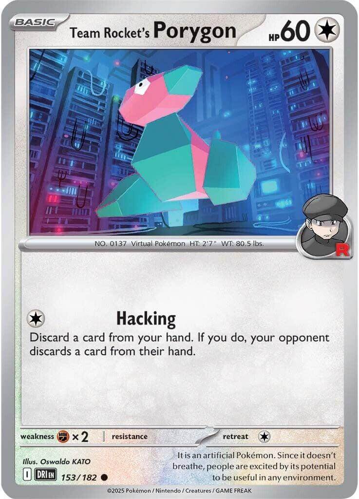 Team Rocket's Porygon [DRI - 153/182] Condition: Near Mint Collectible Trading Cards SV10: Destined Rivals Also available: Language: English Printing: Reverse Holofoil