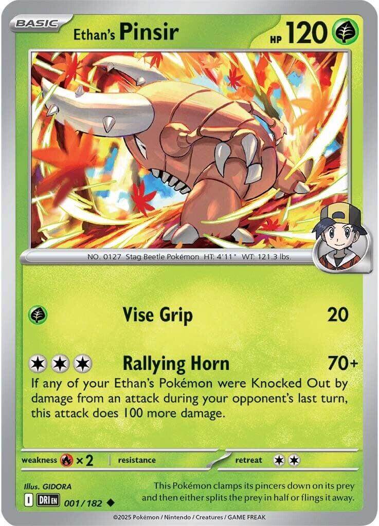 Ethan's Pinsir [DRI - 001/182] Condition: Near Mint Collectible Trading Cards SV10: Destined Rivals Also available: Language: English Printing: Reverse Holofoil