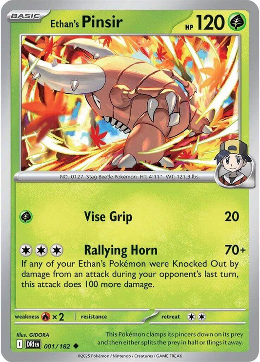 Ethan's Pinsir [DRI - 001/182] Condition: Near Mint Collectible Trading Cards SV10: Destined Rivals Also available: Language: English Printing: Reverse Holofoil
