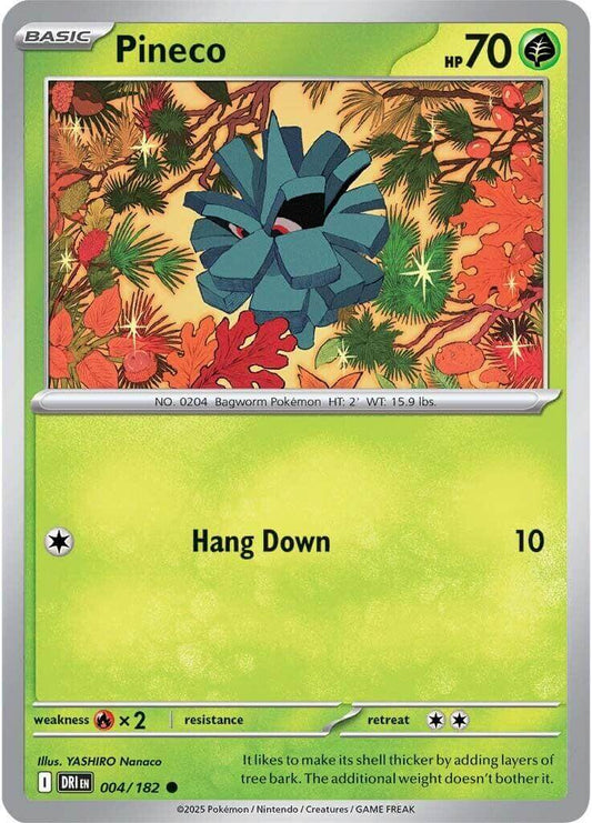 Pineco [DRI - 004/182] Condition: Near Mint Collectible Trading Cards SV10: Destined Rivals Also available: Language: English Printing: Reverse Holofoil