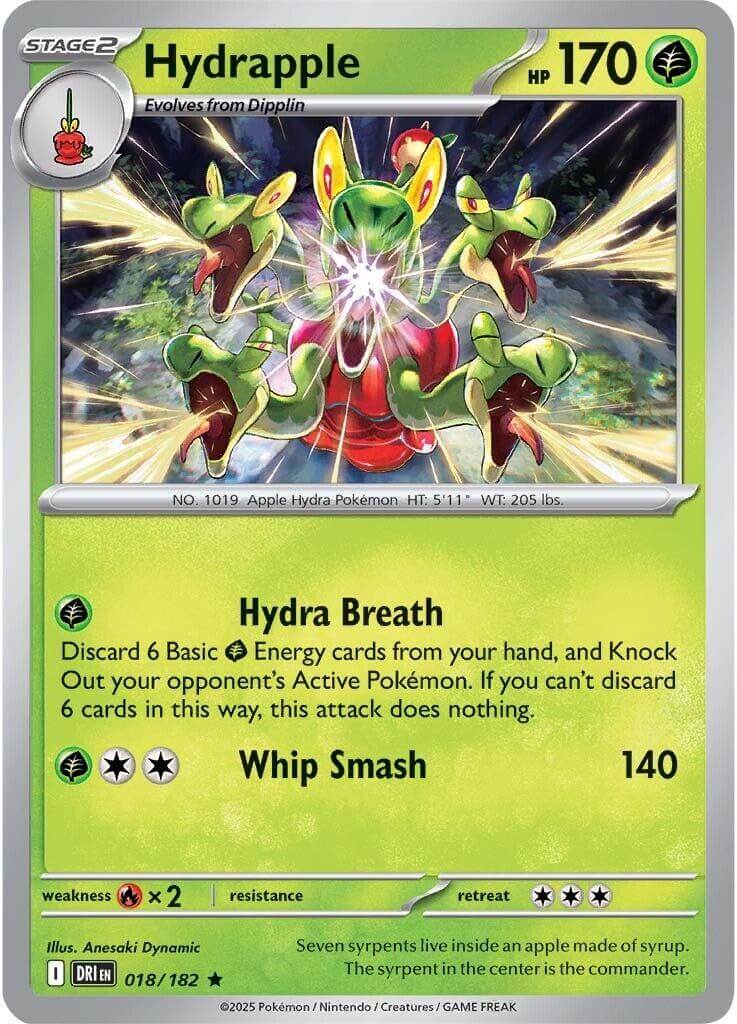 Hydrapple - 018/182 [DRI - 018/182] Condition: Near Mint Collectible Trading Cards SV10: Destined Rivals Also available: Language: English Printing: Holofoil