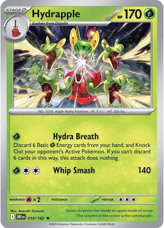 Hydrapple - 018/182 [DRI - 018/182] Condition: Near Mint Collectible Trading Cards SV10: Destined Rivals Also available: Language: English Printing: Holofoil