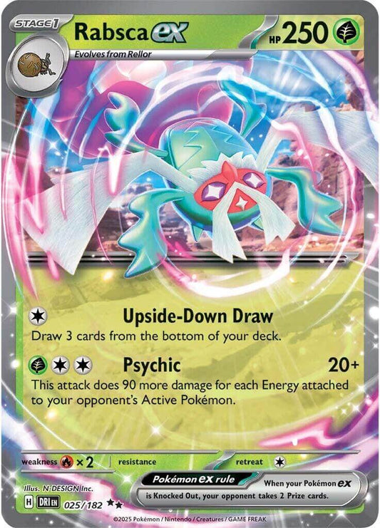 Rabsca ex [DRI - 025/182] Condition: Near Mint Collectible Trading Cards SV10: Destined Rivals Also available: Language: English Printing: Holofoil