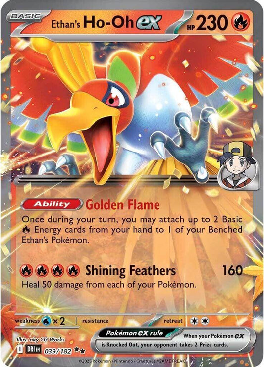 Ethan's Ho-Oh ex - 039/182 [DRI - 039/182] Condition: Near Mint Collectible Trading Cards SV10: Destined Rivals Also available: Language: English Printing: Holofoil