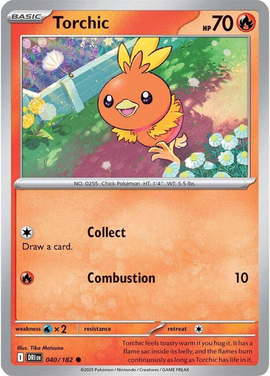 Torchic [DRI - 040/182] Condition: Near Mint Collectible Trading Cards SV10: Destined Rivals Also available: Language: English Printing: Reverse Holofoil