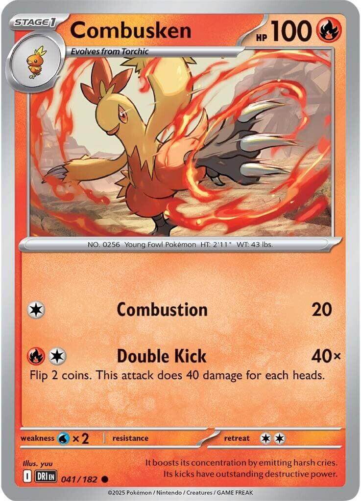 Combusken [DRI - 041/182] Condition: Near Mint Collectible Trading Cards SV10: Destined Rivals Also available: Language: English Printing: Reverse Holofoil
