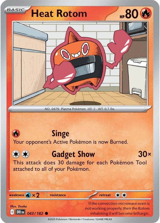 Heat Rotom [DRI - 043/182] Condition: Near Mint Collectible Trading Cards SV10: Destined Rivals Also available: Language: English Printing: Reverse Holofoil