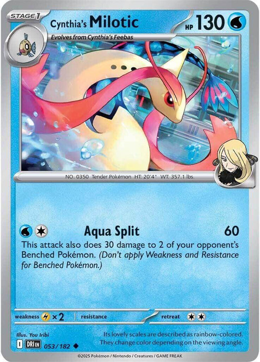 Cynthia's Milotic [DRI - 053/182] Condition: Near Mint Collectible Trading Cards SV10: Destined Rivals Also available: Language: English Printing: Reverse Holofoil