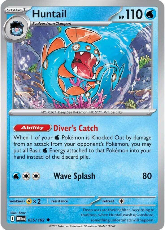 Huntail [DRI - 055/182] Condition: Near Mint Collectible Trading Cards SV10: Destined Rivals Also available: Language: English Printing: Reverse Holofoil