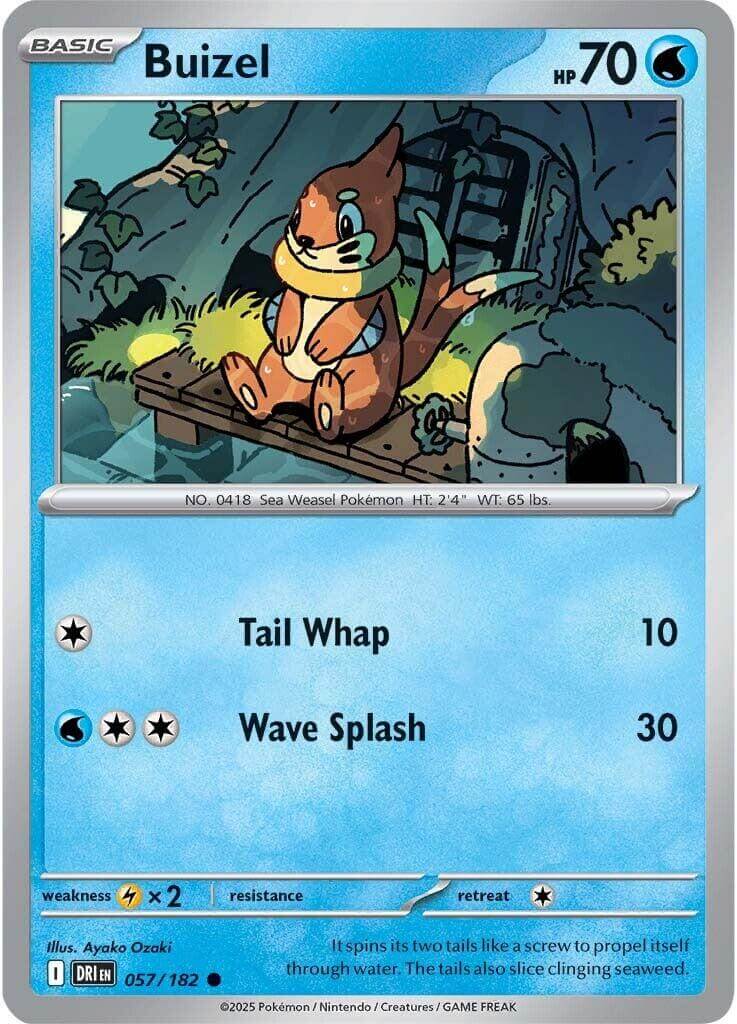 Buizel [DRI - 057/182] Condition: Near Mint Collectible Trading Cards SV10: Destined Rivals Also available: Language: English Printing: Reverse Holofoil