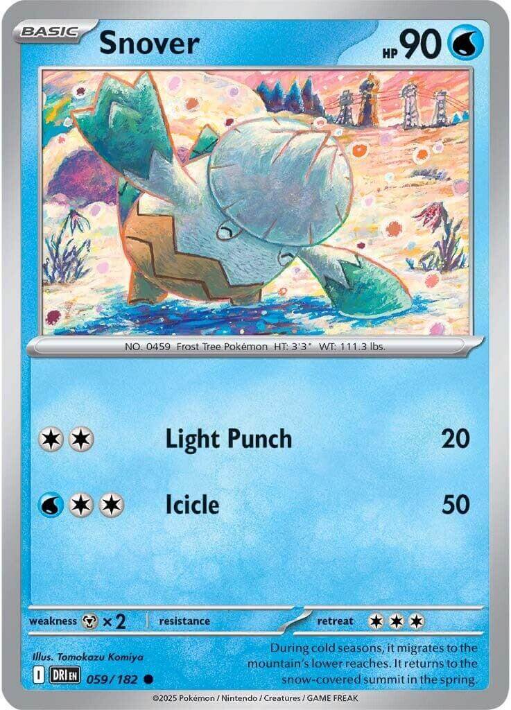 Snover [DRI - 059/182] Condition: Near Mint Collectible Trading Cards SV10: Destined Rivals Also available: Language: English Printing: Reverse Holofoil